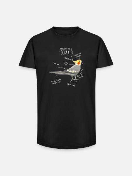 Anatomie de la calopsitte - T-shirt coupe longue homme - noir