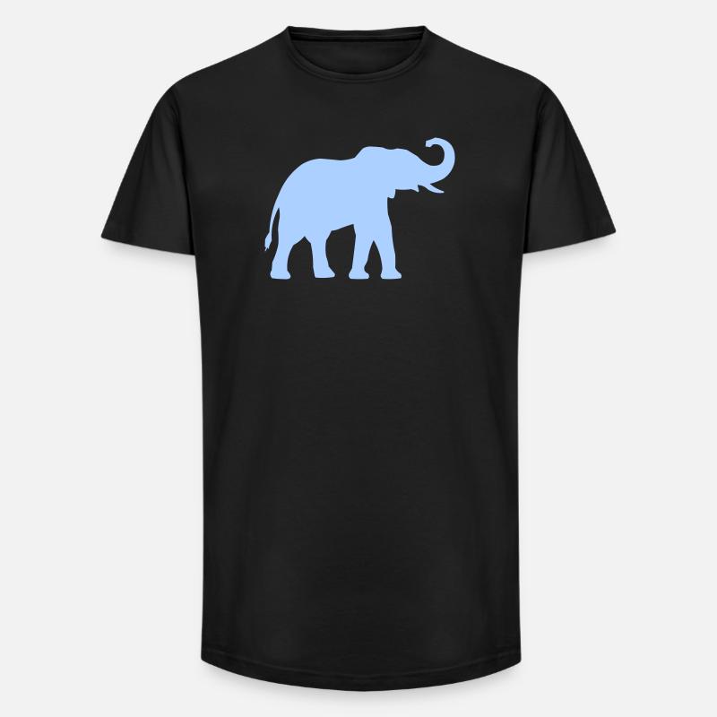 Blauer Elefantenumriss - Long Fit Männer T-Shirt - Schwarz