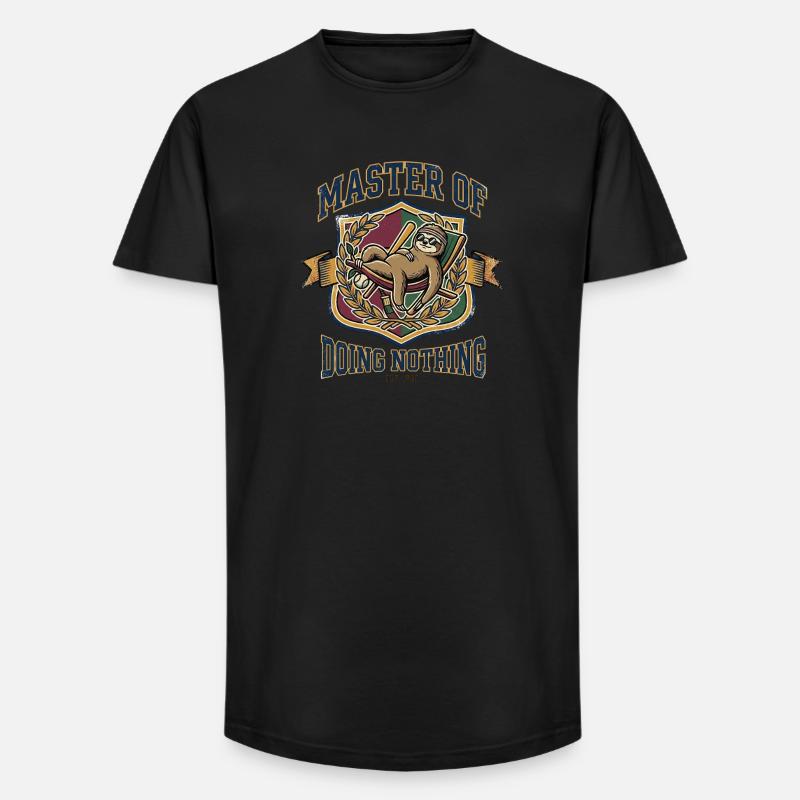 Relaxed sloth - Long Fit Men's T-Shirt - black