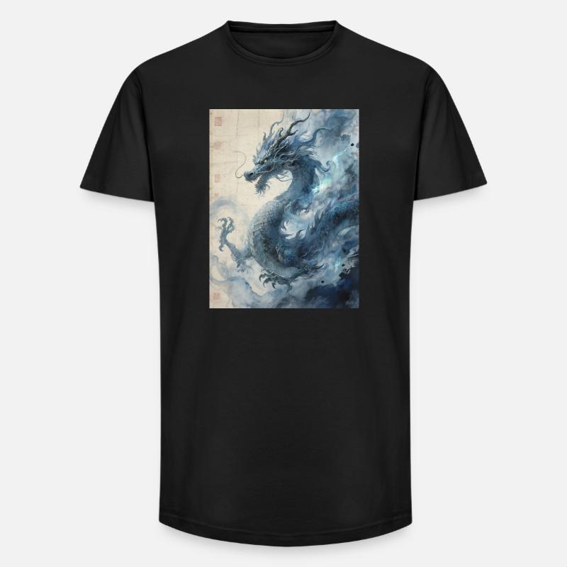 Die Sternennacht: Blauer Drache – Aether - Long Fit Männer T-Shirt - Schwarz