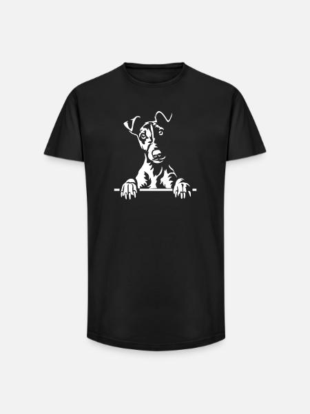 Fox Terrier Head "Black Edition" - Long Fit Men's T-Shirt - black
