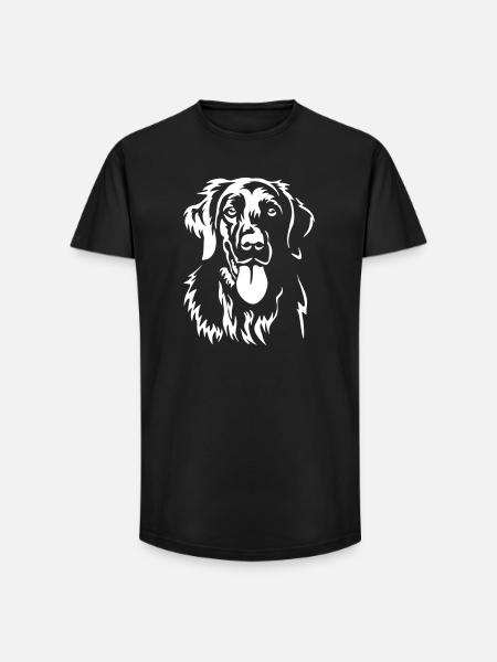 Flat-coated Retriever Head "Black Edition" - Long Fit Men's T-Shirt - black