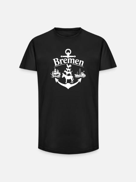 Bremen - Long Fit Männer T-Shirt - Schwarz