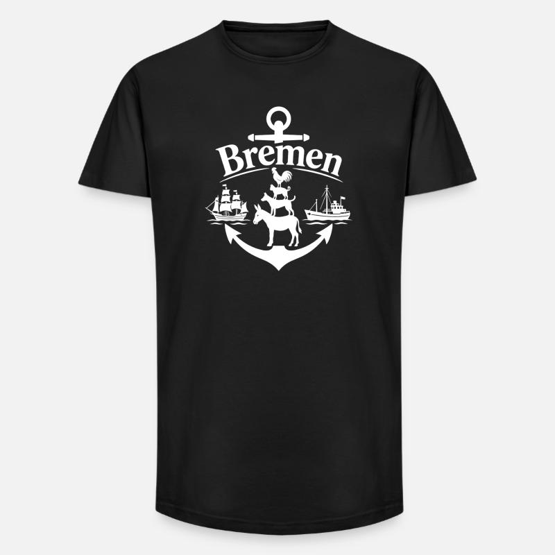 Bremen - Long Fit Männer T-Shirt - Schwarz