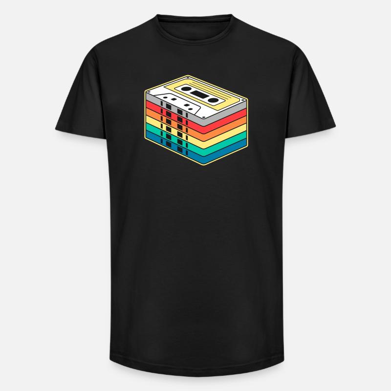 Vibrant Rainbow Kassette - Long Fit Männer T-Shirt - Schwarz
