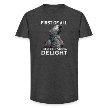 Frecher Graupapagei Sarkasmus lustiger Papagei  - Long Fit Männer T-Shirt - Anthrazit - Vorne - AI Model Male 185 light (185cm)