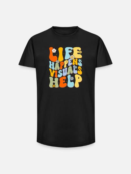 Lebensfreude bunte Buchstaben - Long Fit Männer T-Shirt - Schwarz