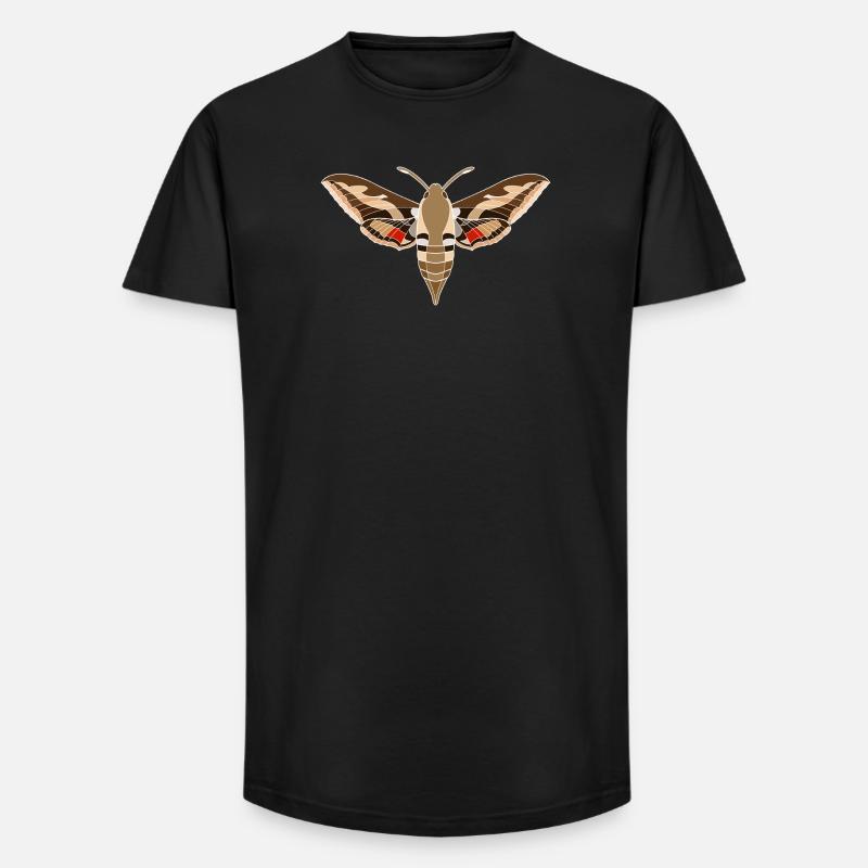 Bedstraw hawkmoth - Long Fit Men's T-Shirt - black