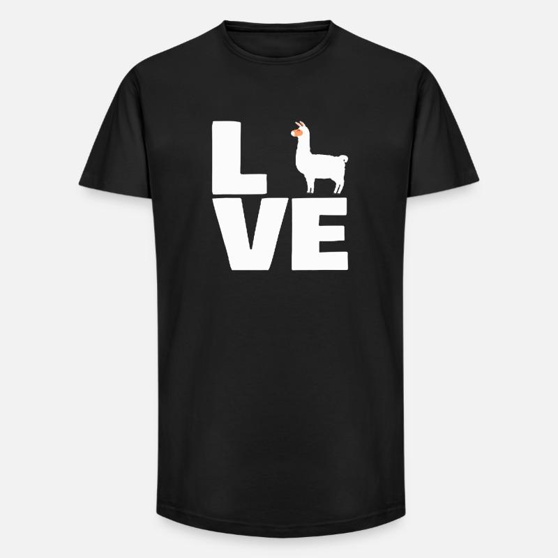 Lama-LIEBE - Long Fit Männer T-Shirt - Schwarz
