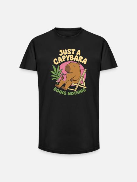 Just A Capybara Doing Nothing - Long Fit Men's T-Shirt - black