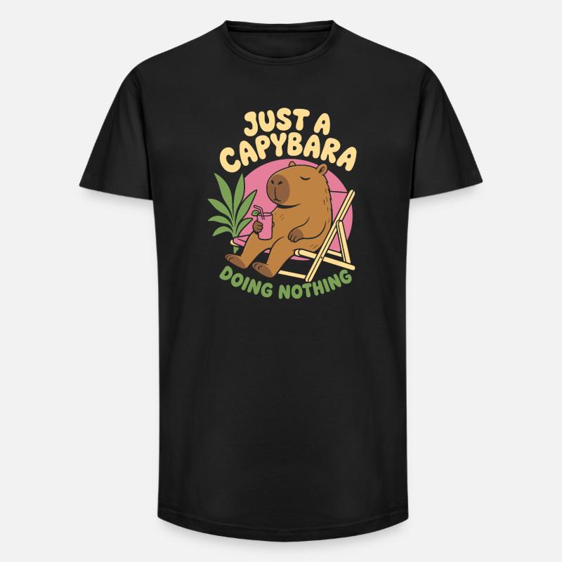 Just A Capybara Doing Nothing - Long Fit Men's T-Shirt - black