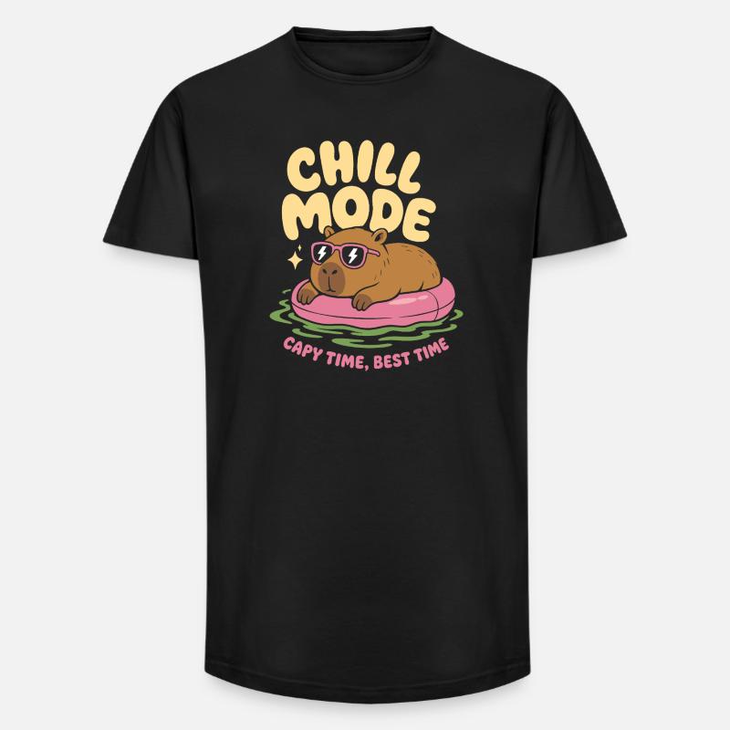 Mode Chill Capybara Pas d’urgence - T-shirt coupe longue homme - noir