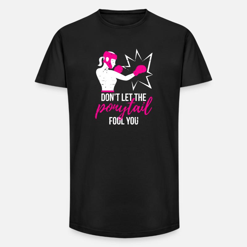 Punchy Ponytail Power - Long Fit Männer T-Shirt - Schwarz