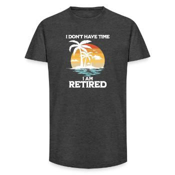 Retired No Time - Long Fit Men's T-Shirt - charcoal grey - Front - AI Model Male 185 light (185cm)