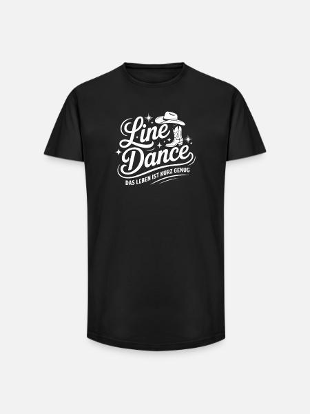 Line Dance Lebenslust Western - Long Fit Männer T-Shirt - Schwarz