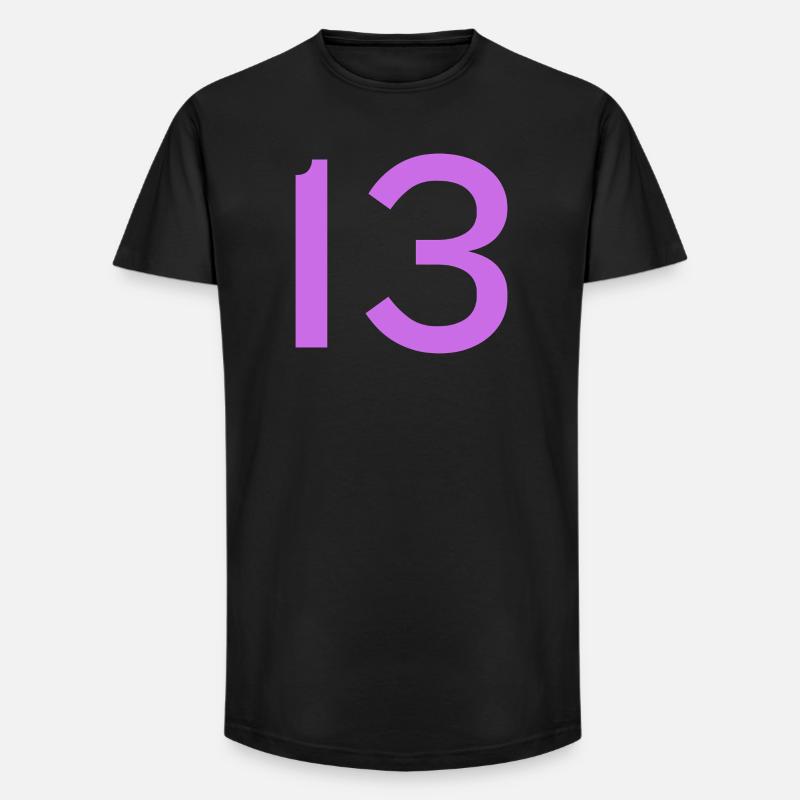 13 - Long Fit Men's T-Shirt - black