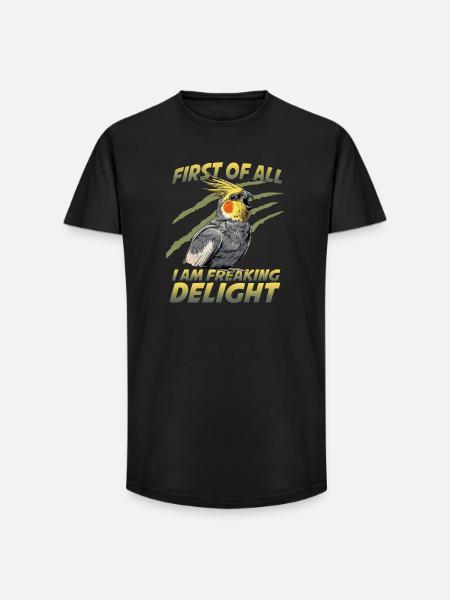 Perroquet oiseau calopsitte Nymphicus hollandicus - T-shirt coupe longue homme - noir