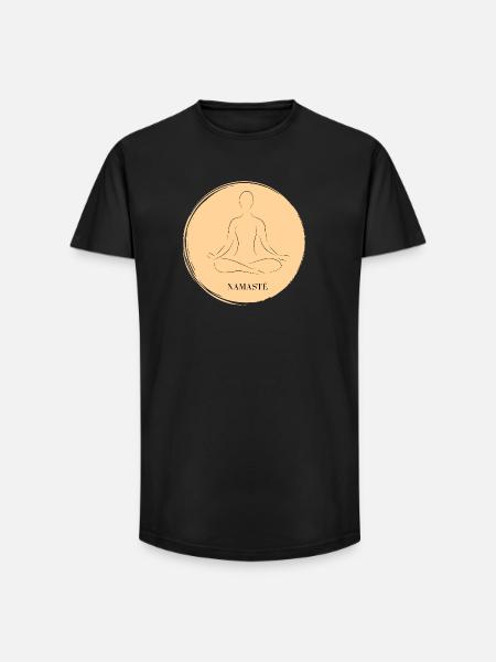 Namaste yoga - Long Fit Männer T-Shirt - Schwarz