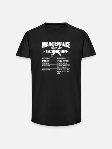 Maintenance Technician Emblem Tee - Long Fit Men's T-Shirt - black