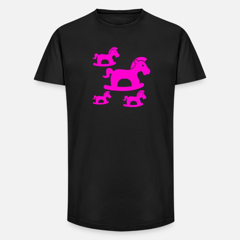 Pferde - Long Fit Männer T-Shirt - Schwarz