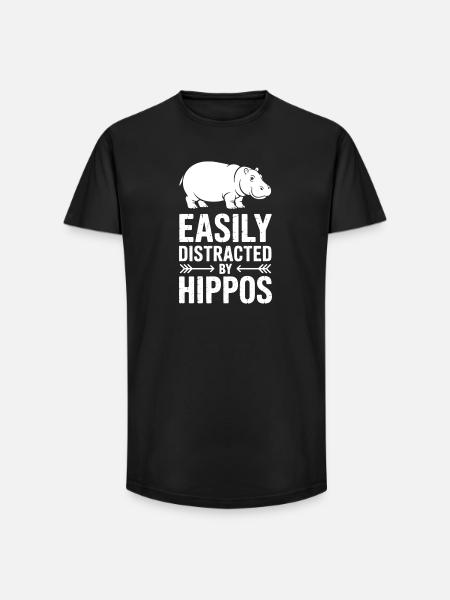 Nilpferd Sprüche Flusspferd Witz Nilpferd Geschenk - Long Fit Männer T-Shirt - Schwarz