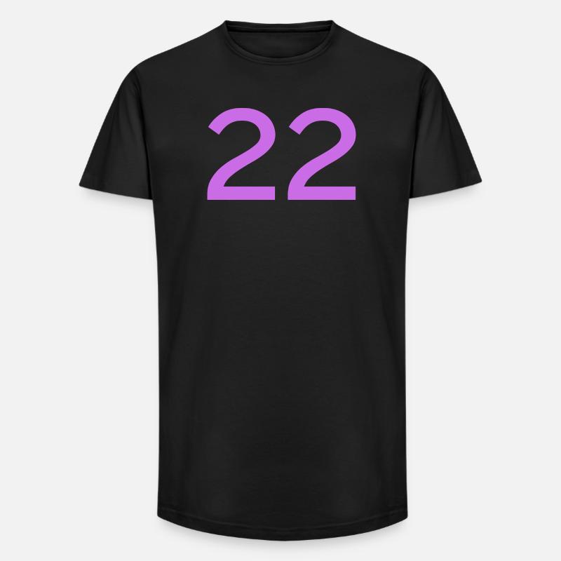 22 - Long Fit Männer T-Shirt - Schwarz