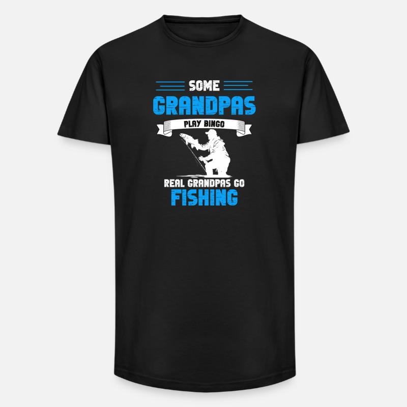 Echte Grandpas Fish - Long Fit Männer T-Shirt - Schwarz