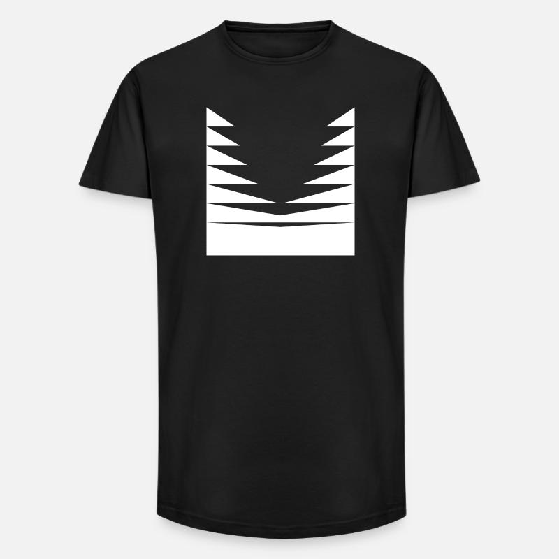 Conception du motif triangle - T-shirt coupe longue homme - noir