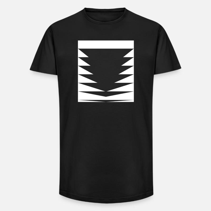 Schwarze Dreiecksmuster - Long Fit Männer T-Shirt - Schwarz