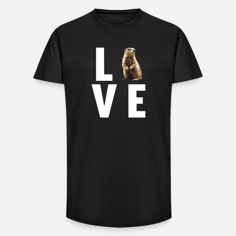 Murmeltiere Murmeltier - Long Fit Männer T-Shirt - Schwarz