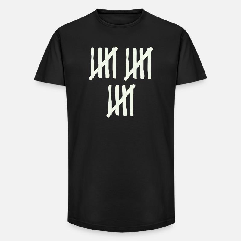 stripes_15 - Long Fit Männer T-Shirt - Schwarz