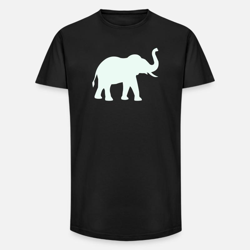 Elephant Silhouette Mint Pastel - Long Fit Men's T-Shirt - black