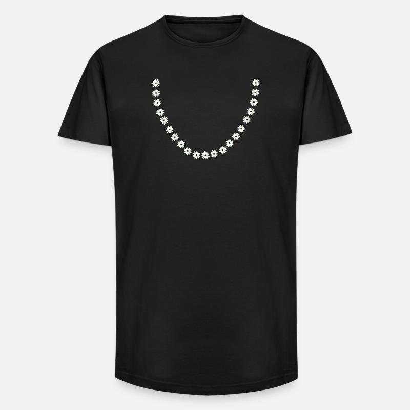 Gänseblümchen Blumenkranz - Long Fit Männer T-Shirt - Schwarz