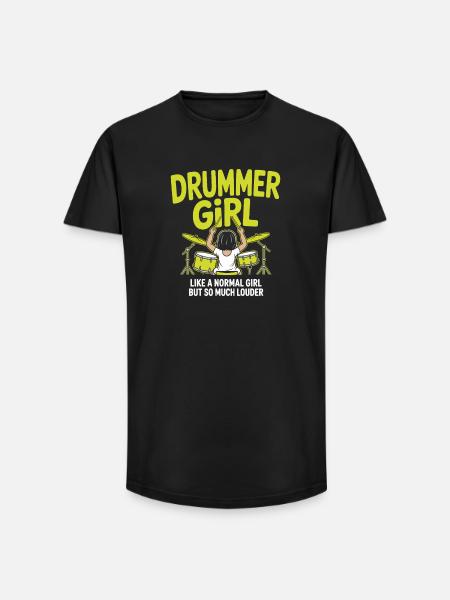 Drummer_Girl_Neu_6 - Long Fit Men's T-Shirt - black