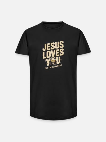 Jesus Loves You Favorite Tee - Long Fit Men's T-Shirt - black