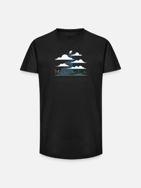 Reach New Heights Mountain Graphic - Long Fit Men's T-Shirt - black