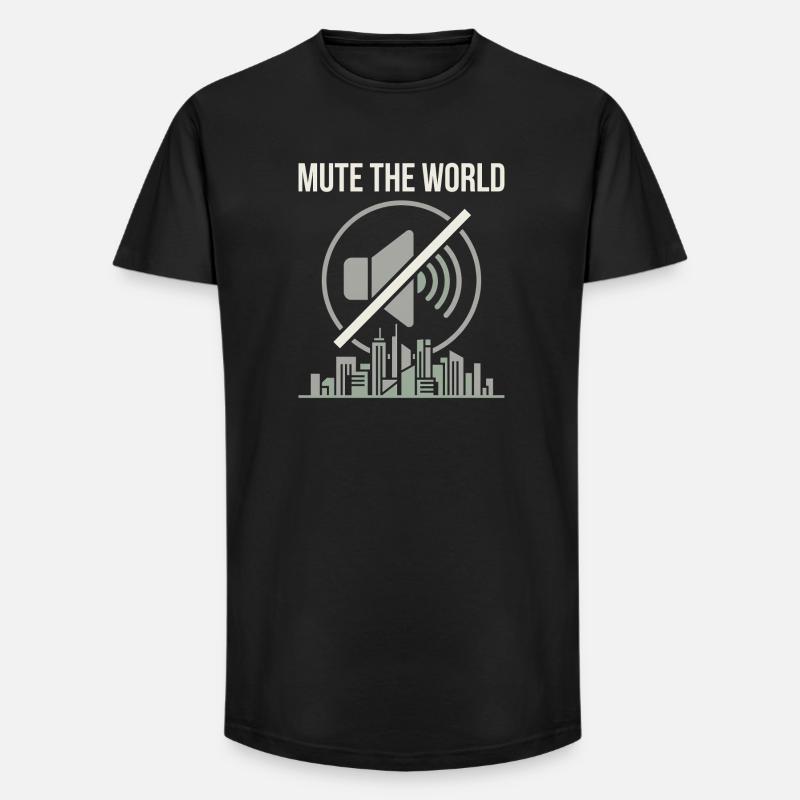 Mute Time - Long Fit Männer T-Shirt - Schwarz