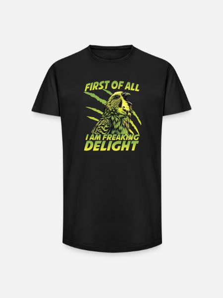 Welli Parrot Bird Fans Cheeky Budgie - Long Fit Men's T-Shirt - black