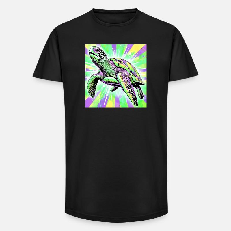 Schildkröte - Long Fit Männer T-Shirt - Schwarz