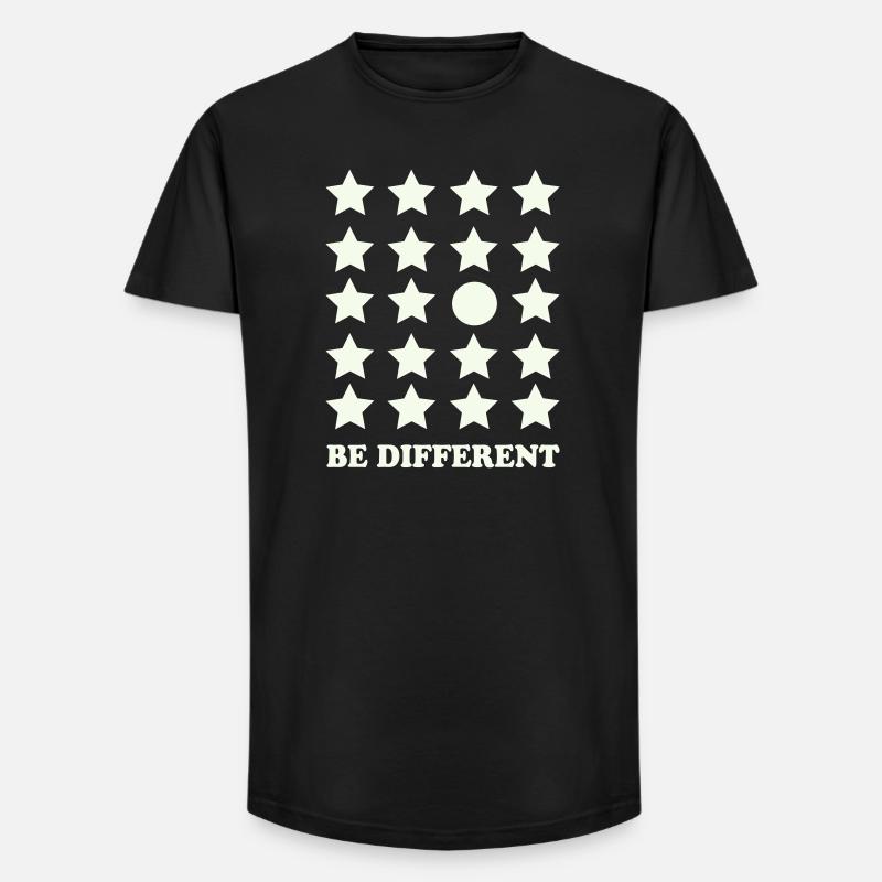 Be Different Star Grid Circle - Long Fit Men's T-Shirt - black