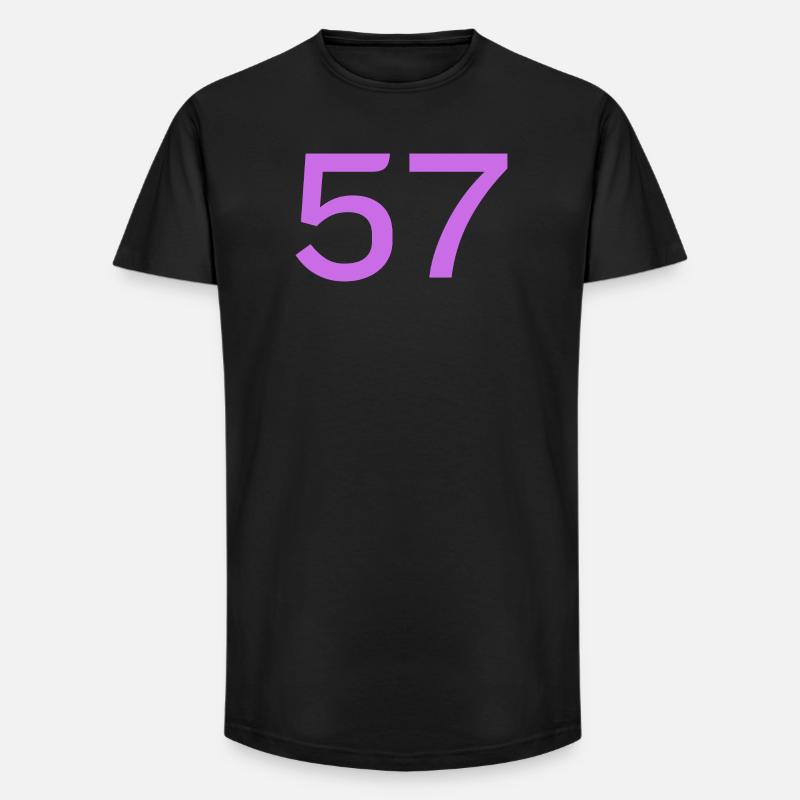 57 - Long Fit Männer T-Shirt - Schwarz