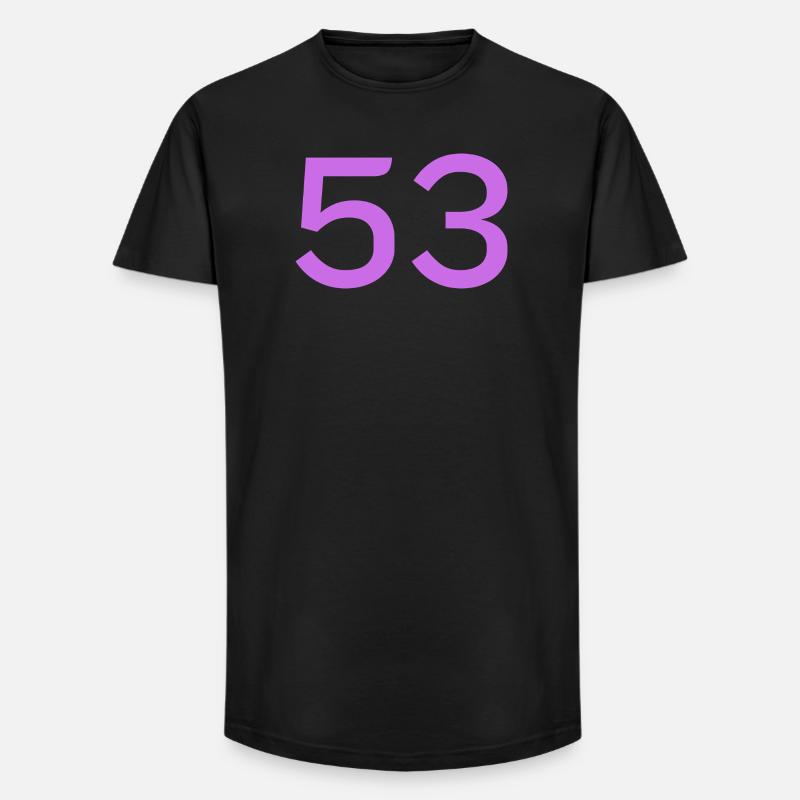 53 - Long Fit Männer T-Shirt - Schwarz