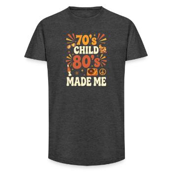 70s Child 80s Made Me Retro Vintage - Long Fit Männer T-Shirt - Anthrazit - Vorne - AI Model Male 185 light (185cm)