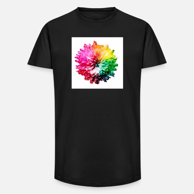 Regenbogen Blüte Explosion - Long Fit Männer T-Shirt - Schwarz