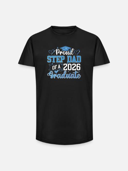 Proud Step Dad 2026 Graduate Class - Long Fit Men's T-Shirt - black