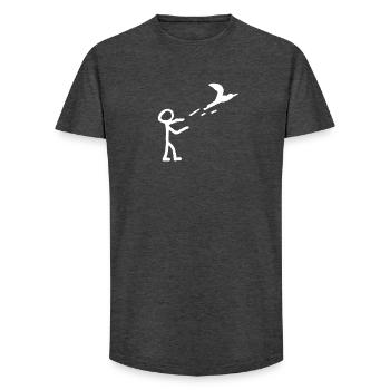 Let fly - Long Fit Men's T-Shirt - charcoal grey - Front - AI Model Male 185 light (185cm)