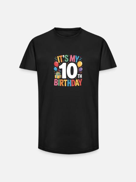 10th birthday - Long Fit Men's T-Shirt - black