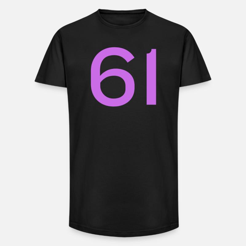 61 - Long Fit Männer T-Shirt - Schwarz