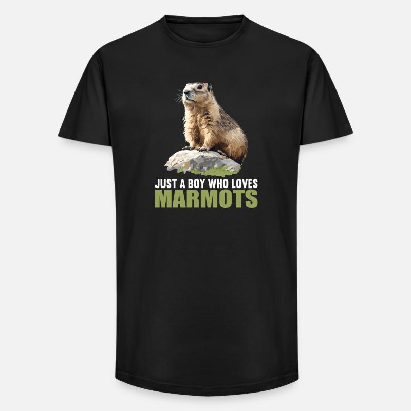 Murmeltiere Murmeltier - Long Fit Männer T-Shirt - Schwarz