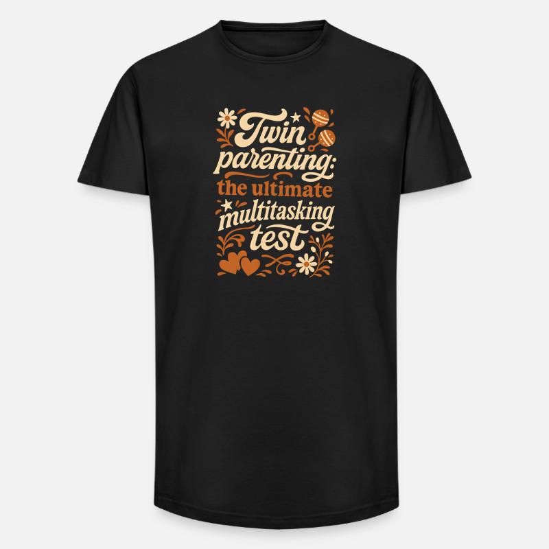 Zwillingseltern | Multitasking Test - Long Fit Männer T-Shirt - Schwarz